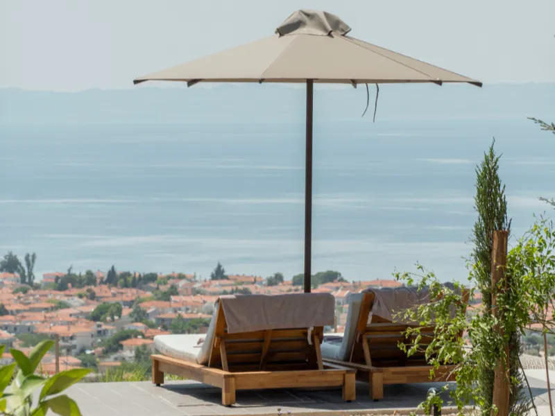 Supreme Suite terrace view of the Aegean Sea