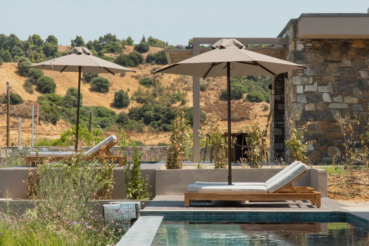 Supreme Suite private heated infinity pool with sea view, Nikiti Halkidiki